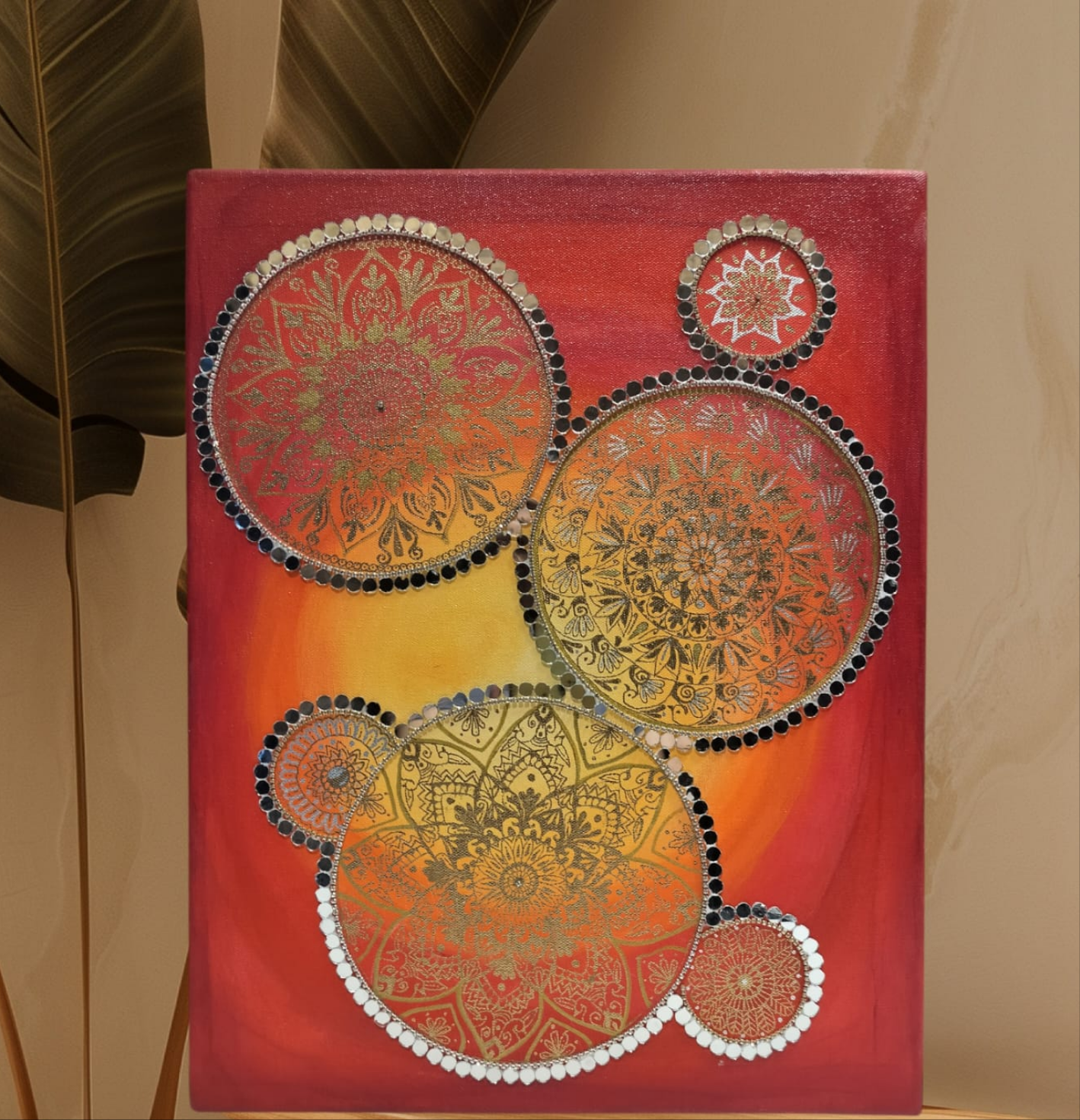 MIRAL INDIA SUNRISE PEN MANDALA MIRROR WALL ART