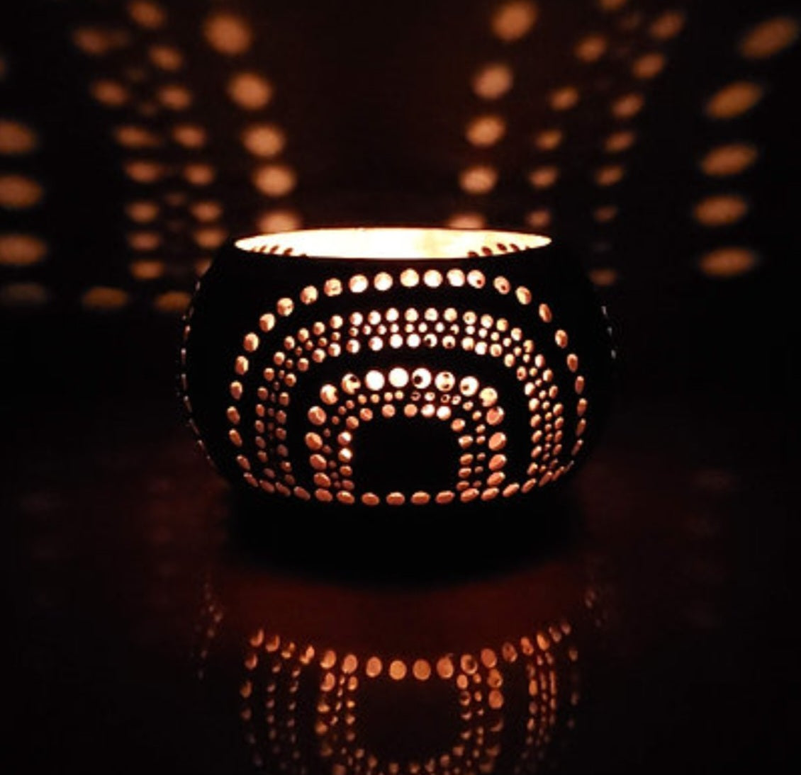MIALINDIA COCOLUMINARIA 4C(TEA LIGHT HOLDER WITH GHEE TEA LIGHT CANDLE)