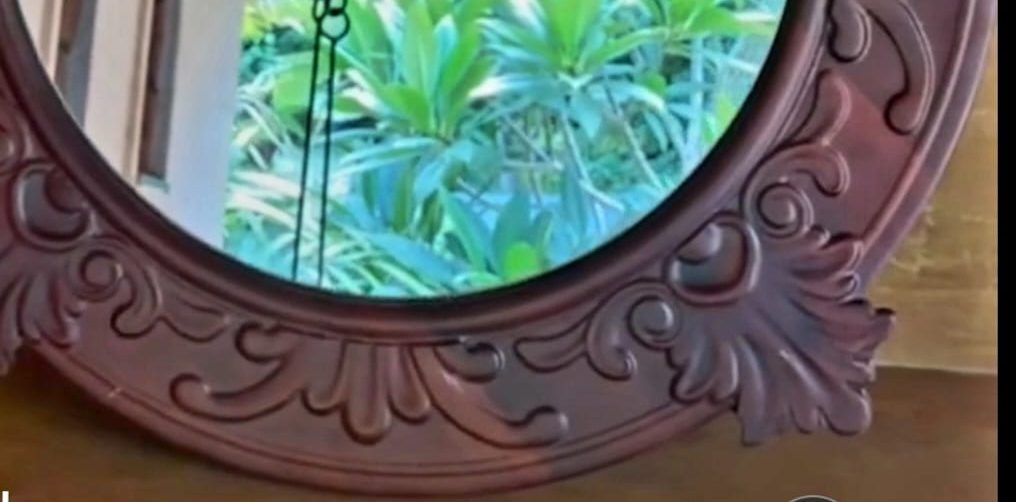 MIRAL INDIA The Clover Leaf Teak Wood Mirror