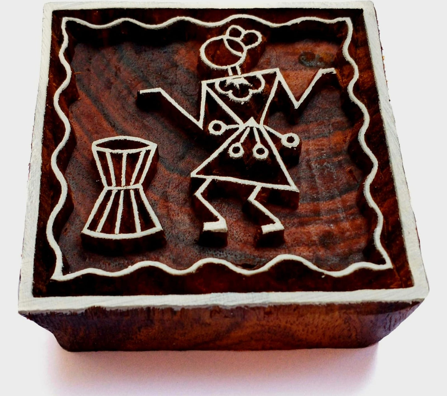 MIRAL INDIA Warli Art Teak Mirror