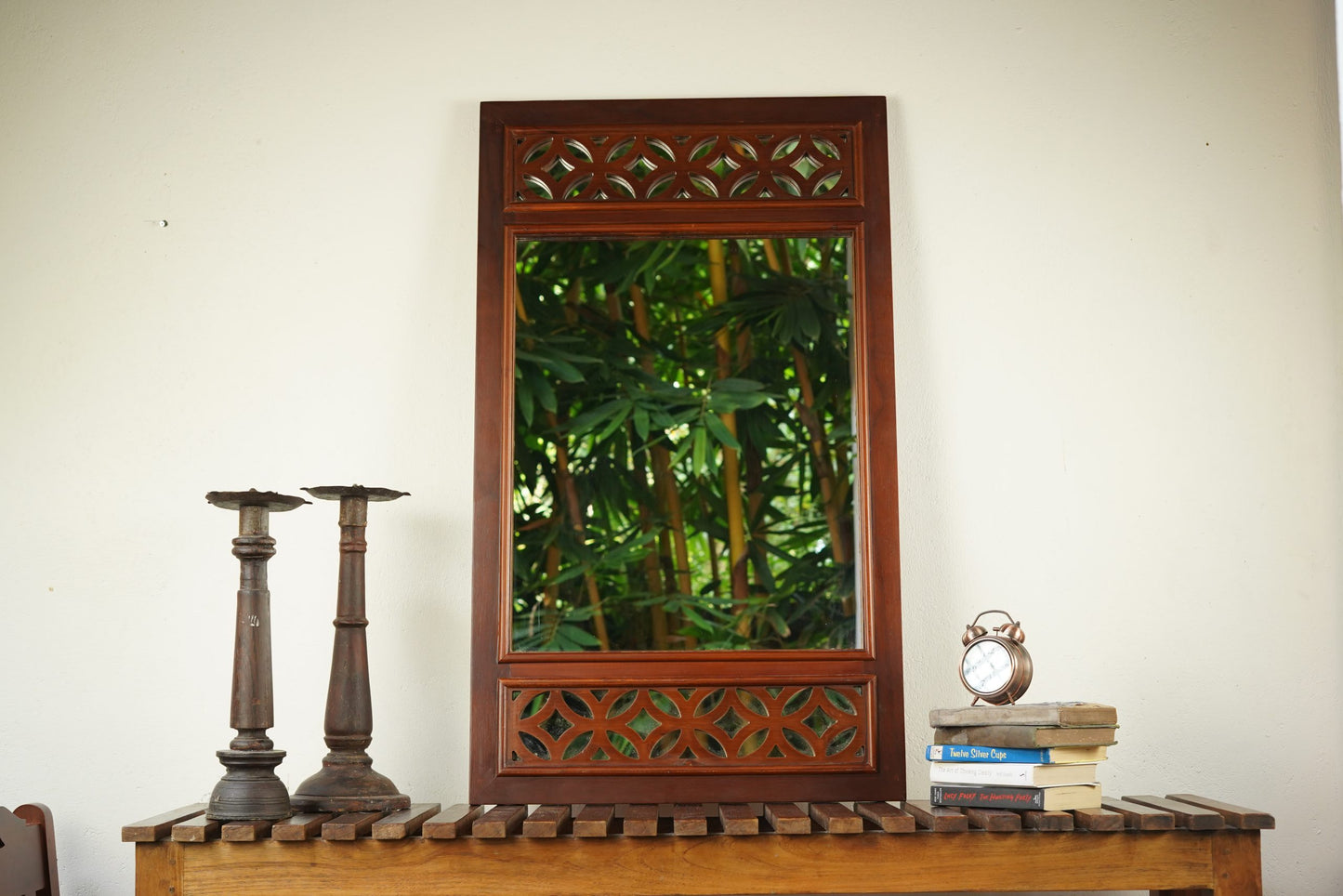 Yuga jali teakwood mirror