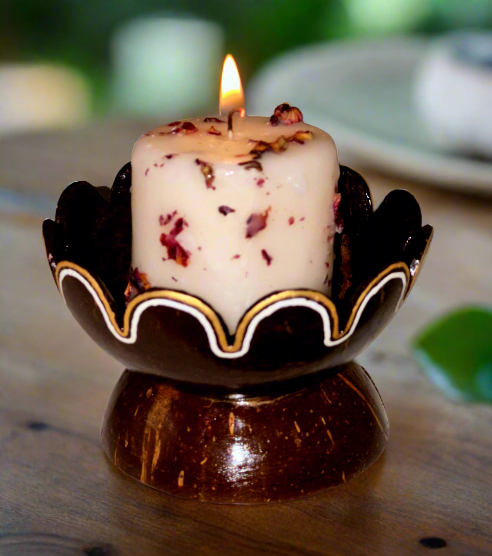 'SERENA' CANDLE HOLDER WITH AROMATIC SOYAWAX VOTIVE CANDLE