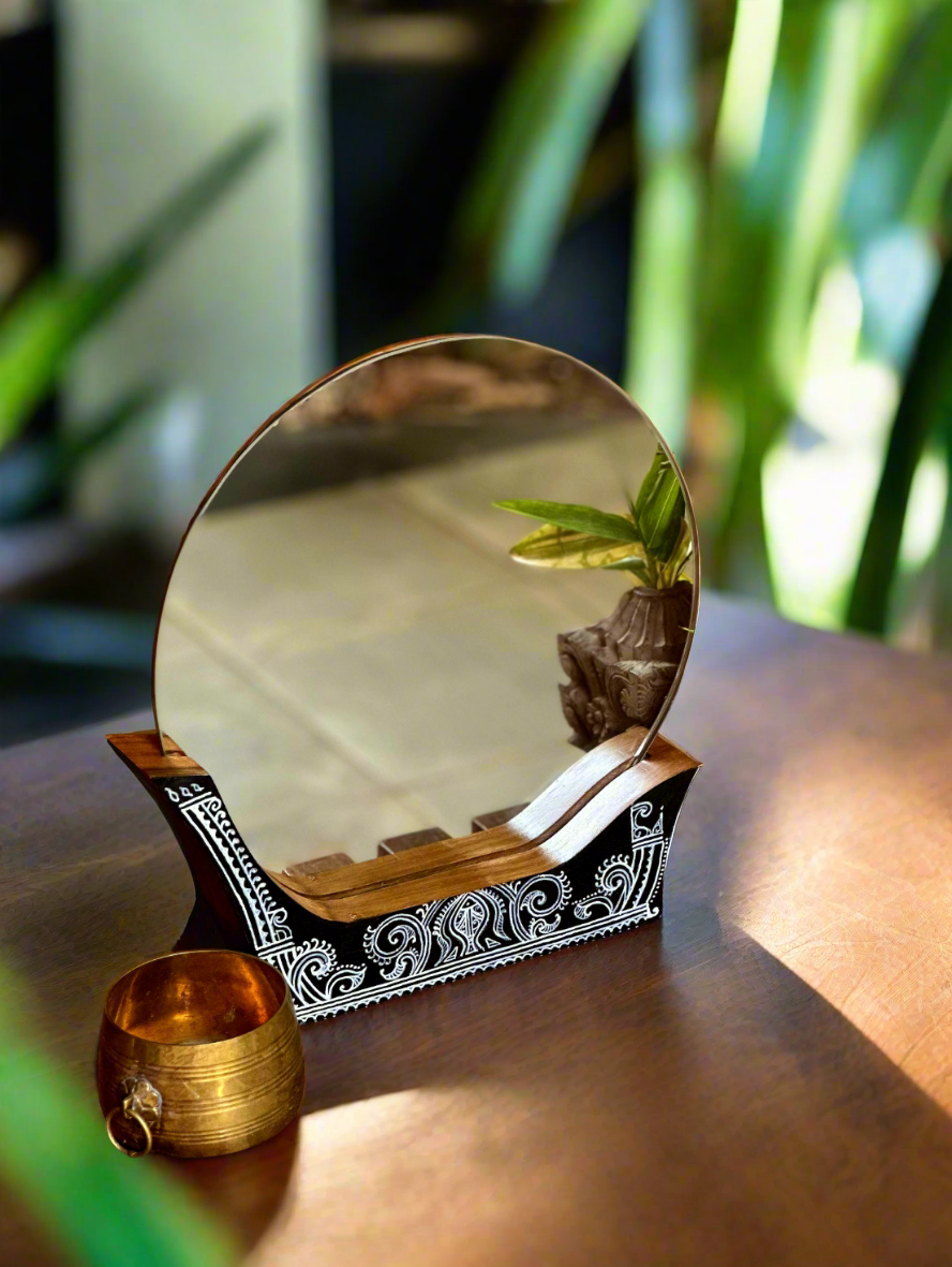 MIRAL INDIA "AARANMULA VALLAM - ALPANA ART" MIRROR