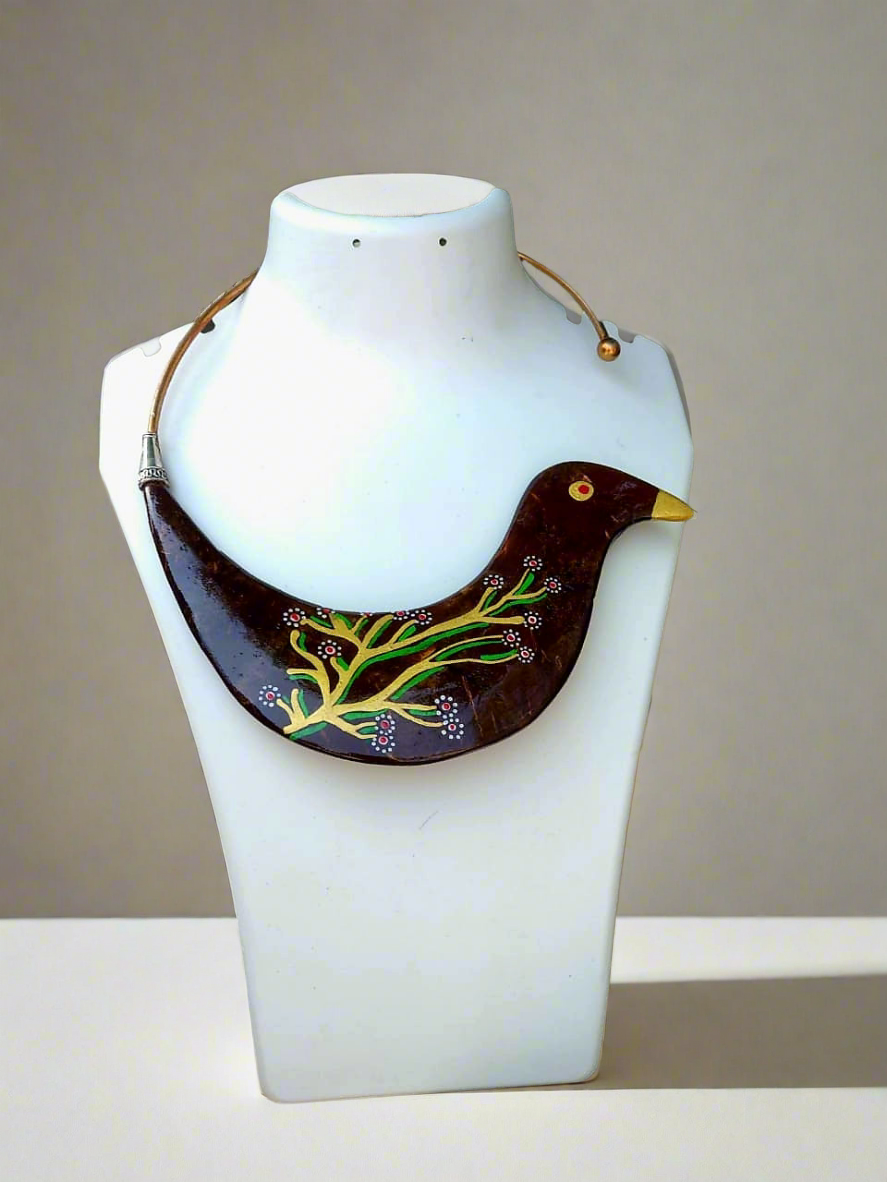 HALF COLLAR COLOURED BIRD NECKLACE SET