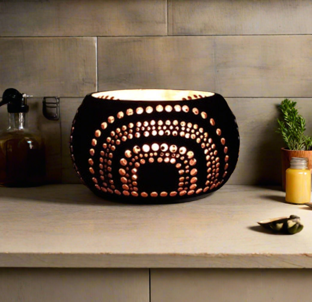 MIALINDIA COCOLUMINARIA 4C(TEA LIGHT HOLDER WITH GHEE TEA LIGHT CANDLE)