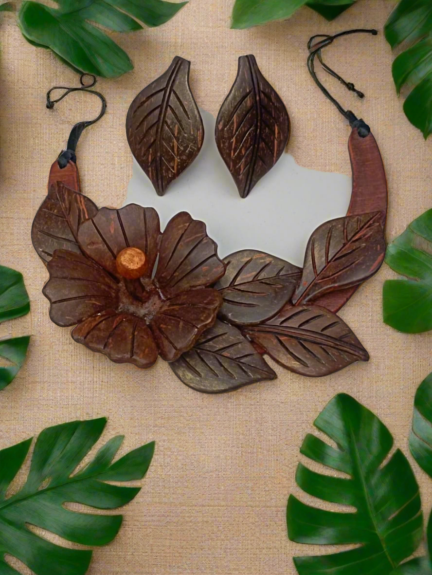 MIRAL INDIA THE FLOWER-LEAVES NECKLACE SET