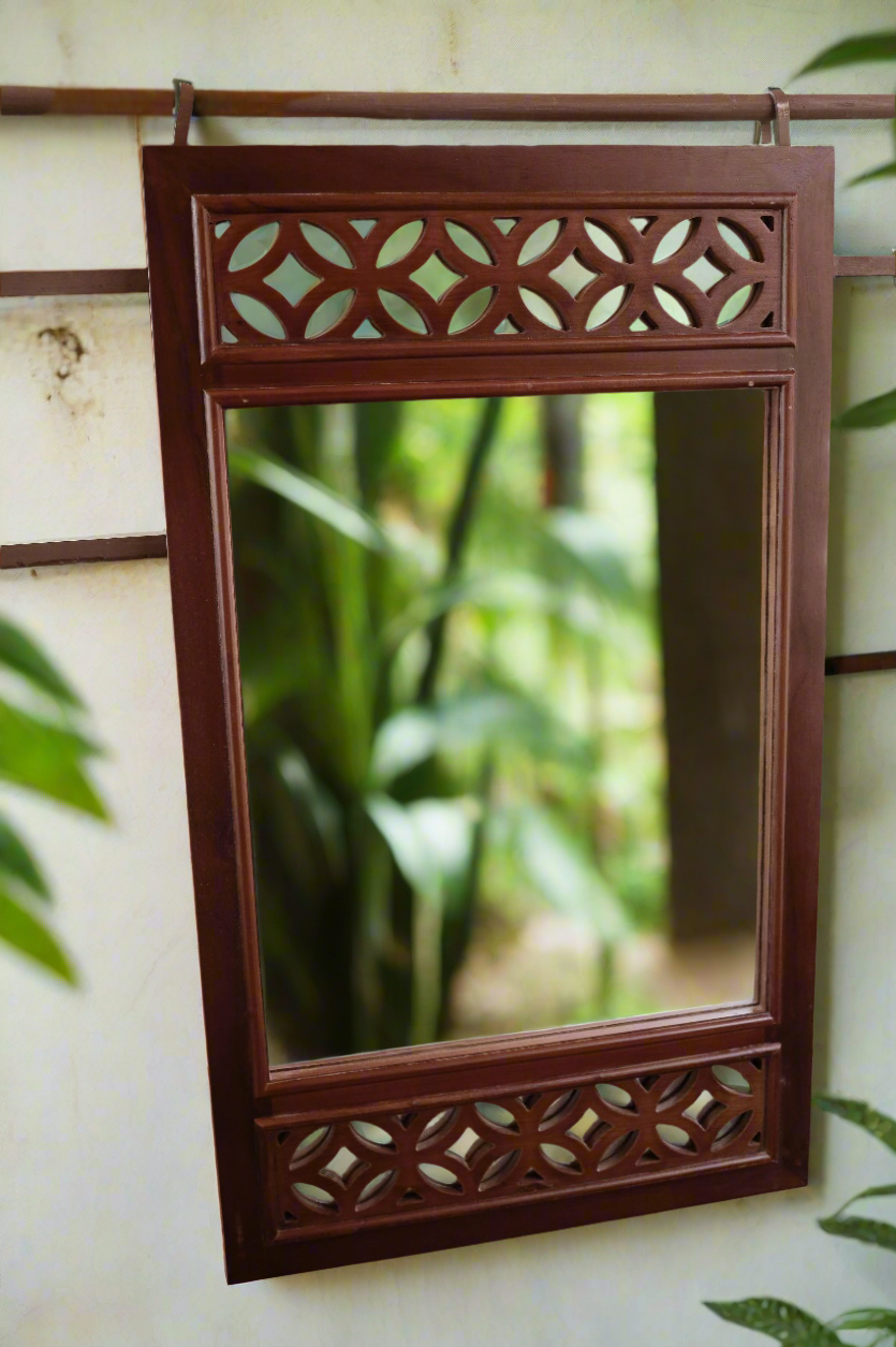 Yuga jali teakwood mirror