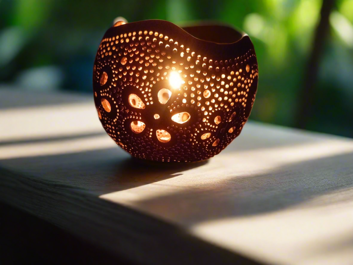 COCOLUMINARIA 1(TEA LIGHT HOLDER WITH GHEE TEA LIGHT CANDLE)