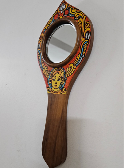 MIRAL INDIA  KANYAKA HANDHELD KERALA MURAL VAALKANNADI MIRROR