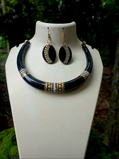 MIRAL INDIA HANSULI  GEOMETRA NECKLACE  SET