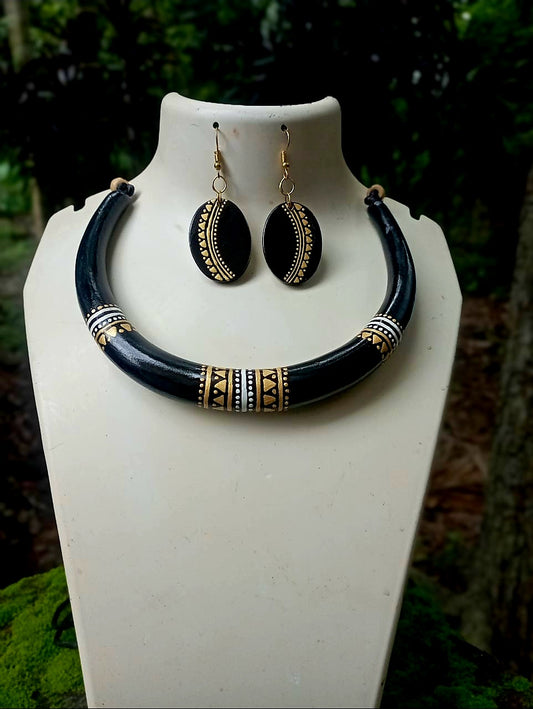 MIRAL INDIA HANSULI  GEOMETRA NECKLACE  SET