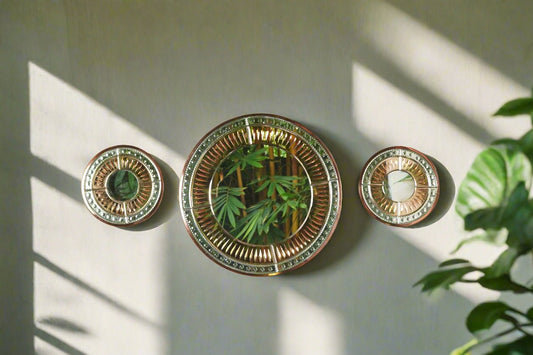 The Rosa Terzetto 2D Venetian Rose Gold Mirrors-Set of 3