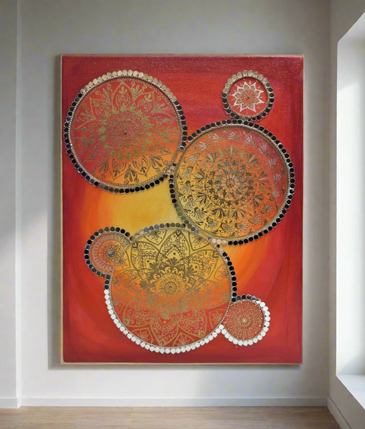SUNRISE PEN MANDALA  MIRROR WALL ART