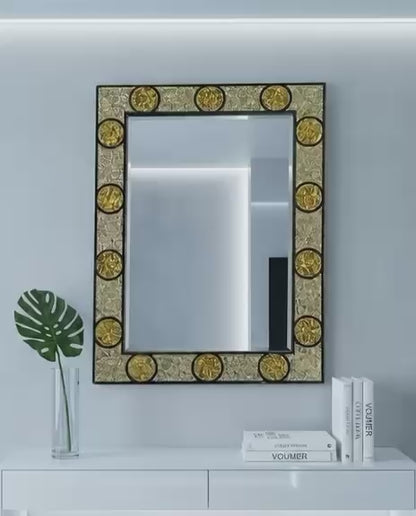 Miral India Silvery Yellow  Mosaic Mirror