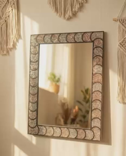 Miral India Silvery Brown Mosaic Mirror