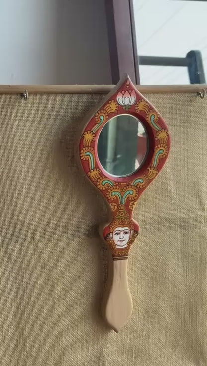 MIRAL INDIA Diva Vaalkannadi Kerala Mural art Mirror (Medium series)