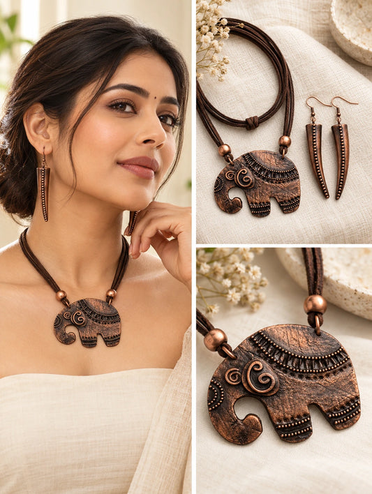 MIRAL INDIA COPPER NECKLACE SET "CHEMBU" SERIES 1