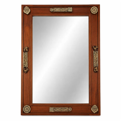 MIRAL INDIA Relief Block Art Teak Mirror