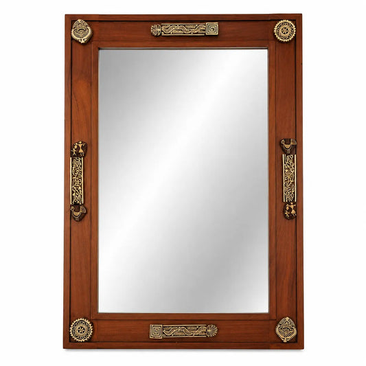 MIRAL INDIA Relief Block Art Teak Mirror