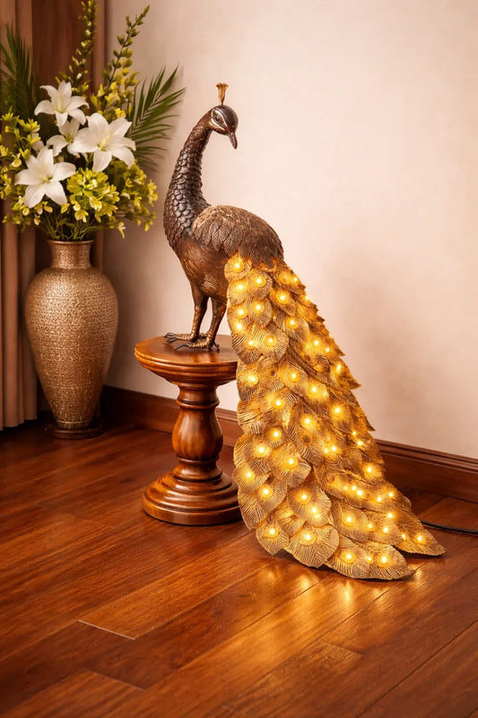 MIRAL INDIA  PEACOCK LED LIGHT STATUE DECOR