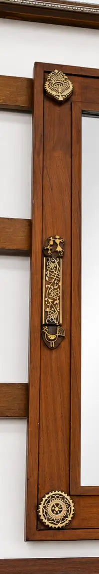 MIRAL INDIA Relief Block Art Teak Mirror